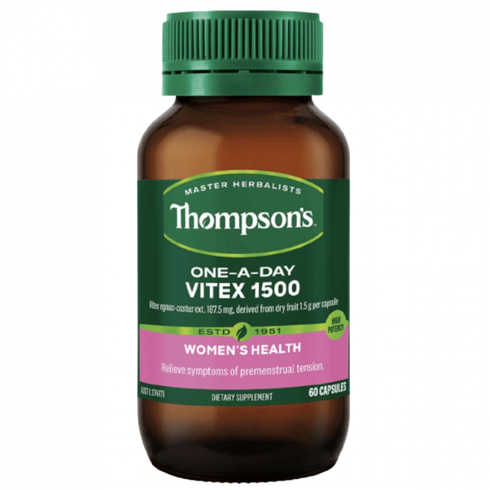 Thompson's vitex 汤普森 圣洁莓60粒 1500mg 改善月经不调 治疗痤疮 多囊卵巢