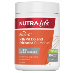 Nutralife ESTER-C VC纽乐 活性维生素C+抗病毒紫锥花 +维生素D复合片剂 1000毫克 120片